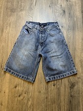 Y2K Southpole Youth Boys Blue Baggy Shorts Size 10 Embroidered Back Pockets