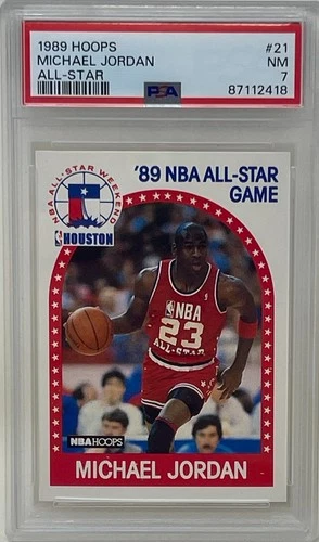 Michael Jordan 1989 NBA Hoops All Star Chicago Bulls Basketball Card #21 PSA 7