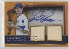2011 Topps Finest Orange Refractor Rookie Dual Relics 76/99 Aaron Crow Auto 1t4