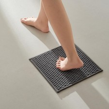 Small Dark Grey Bath Mat 12x12 Inch Low Pile Quick Dry Absorbent Rug DIY