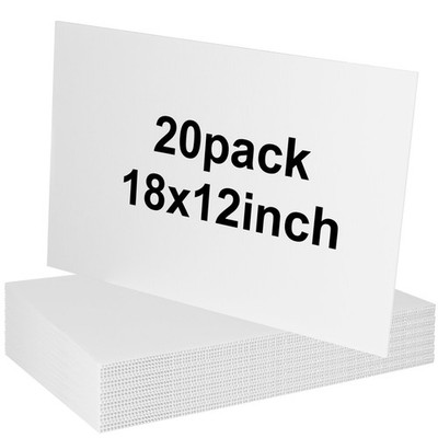 20 Pack 18'' x 12'' White Corrugated Plastic Sign Blank Board Double Sided fo...