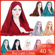 Muslim Women Plain Hijab Turban Wrap Shawl Headscarf Scarf Stoles Islamic Arab