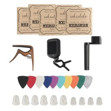 Ukulele Strings Accessories Kit, Nylon Ukulele Strings Set, Tuner, Felt Picks...
