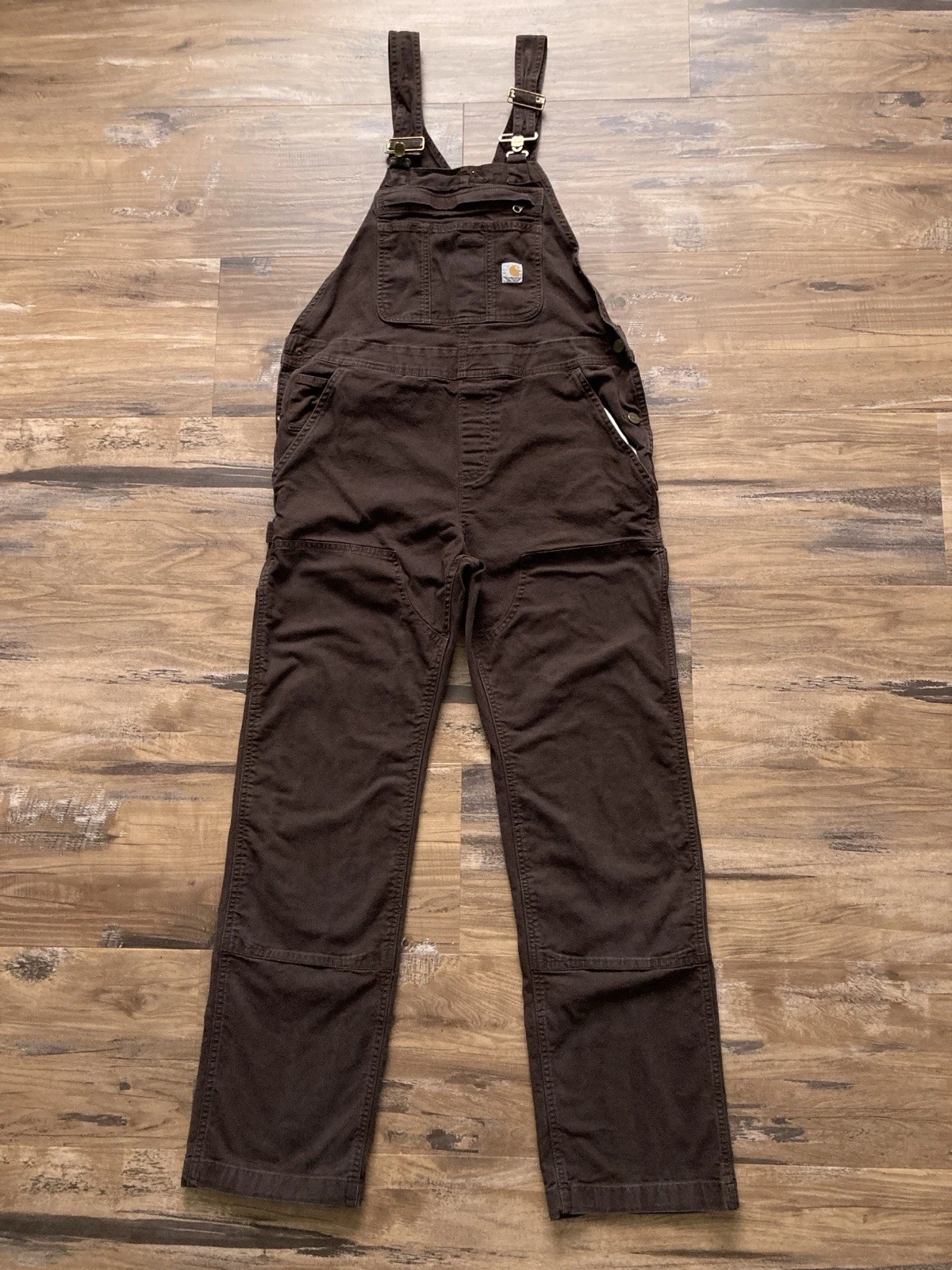 Carhartt Rugged Flex Canvas Bib Overalls Womens Small (4-6) Tall Dark Brown
Opens in a new window or