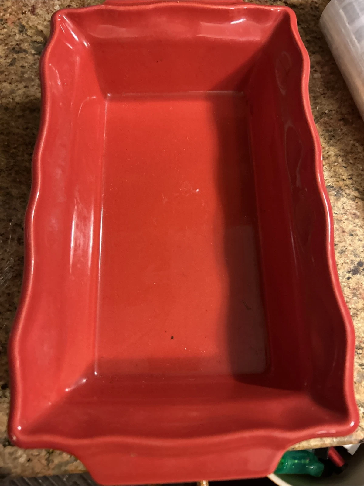 BIA Cordon Bleu Full Size RARE Loaf Pan Glazed Red10x6.5x2.5 Swissmar France