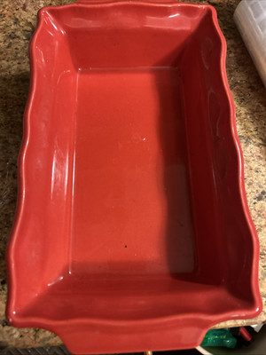 BIA Cordon Bleu Full Size RARE  Loaf Pan Glazed Red10x6.5x2.5 Swissmar France