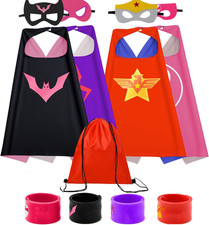 Kids Capes Set and Wristbands Kids Costumes Halloween Christmas Cosplay Dress up