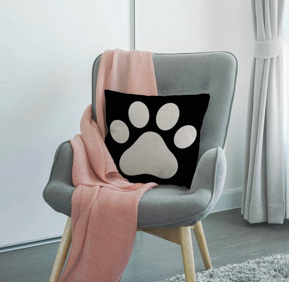 Icono de huella de pata de perro blanco aislado sobre fondo negro decoración granja... Foto 4 de 4