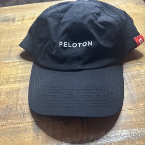 Peloton Hat Strapback Baseball Cap Adult Black White Workout Cycle Gym Gear