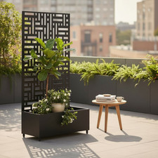 Nicoman Metal Privacy Screen with Plant Pot 90cm x 180cm | Outdoor & Indoor