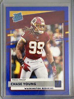 2020 Panini Donruss - Rated Rookie Chase Young #316 Press Proof Blue (RC)