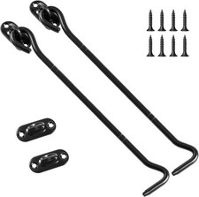 2 Pack 8 inch Hook and Eye Latch, Stainless Steel Shed Lock Cabin Hooks Outside