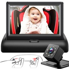 Baby Car Mirror 4.3" HD Night Vision Display Safety Car Seat Camera Wide View