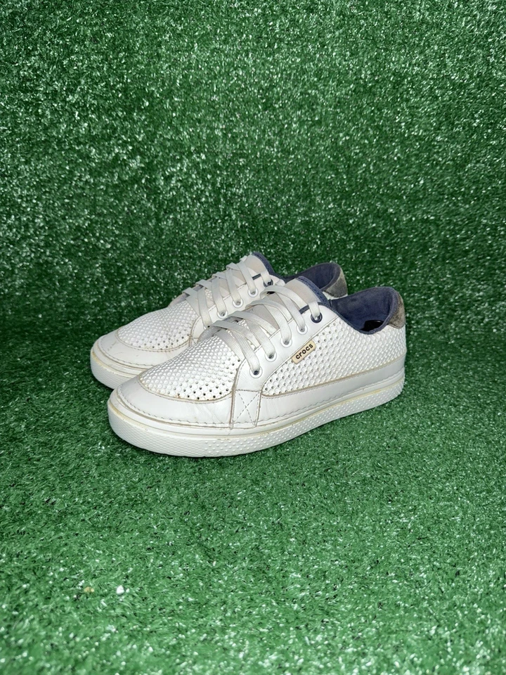 Crocs Drayden Hank Haney Men's Size 8 White Blue Comfort Golf Shoes Sneakers - Image 3 of 4