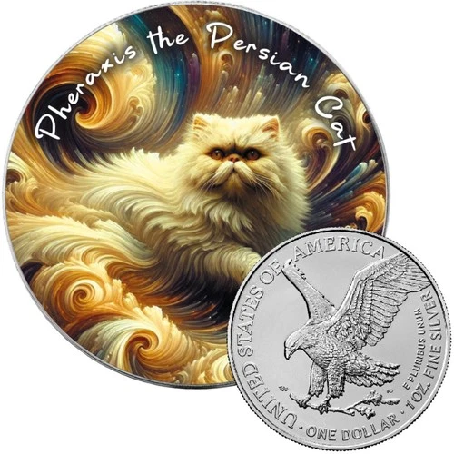 Pheraxis the Persian Nebula Cats American Silver Eagle $1 1 oz  2025 Coin USA