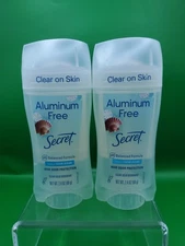 2 Pack Secret Aluminum Free Clear Solid Notes Of Clear Ocean Scent 48HR 2.4oz