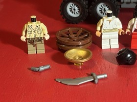 Lego Indiana Jones Minifigure, Parts & Vehicle Lot: From Sets 7622, 7195, 77012.