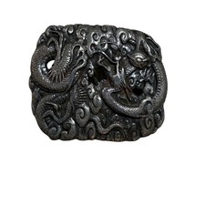 Vintage Dragon Belt Buckle Bergamot Brass Works S48 Western USA Made