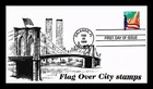US COVER FLAG OVER CITY FIRST DAY ISSUE CUV EVANSON CACHETS