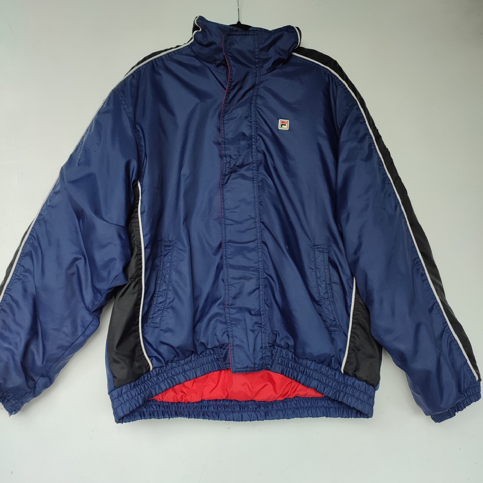 Giacca Cappotto Imbottito Giacca a Vento Fila Vintage Uomo Large