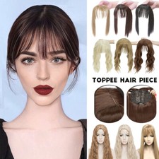 100 Thin as Human Hair Topper Toupee Clip in Hairpiece Top Hairpiece For Women