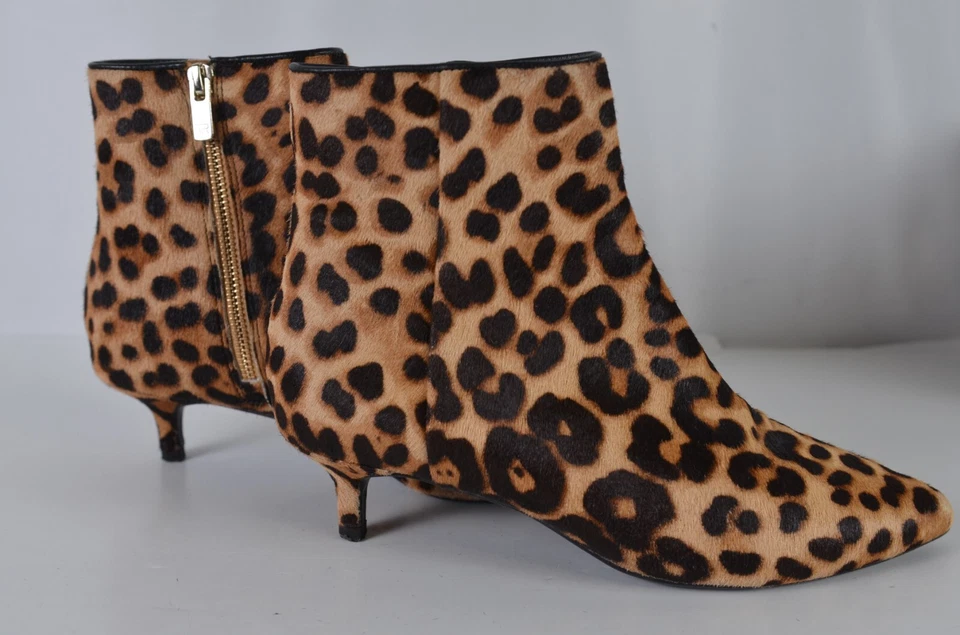 Taryn Rose Women's Ankle Boots Size 37.5 Kitten Heel Nora 7.5 US Leopard Print - Image 4 of 4