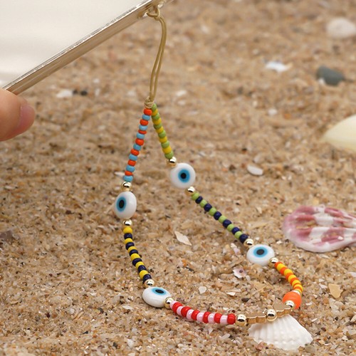 2 Pcs Mobile Phone Chain Evil Eye Beaded Lanyard Cell Strap Charms - 第 8/12 張圖片