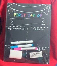 First Day/Last Day of School Chalkboard, 9-1/2" X 12-1/2", Black NEW Ages 4 