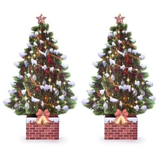 Pop Up Christmas Cards, 12 Inch Christmas Tree with Snow Scenery Design, 3D P...