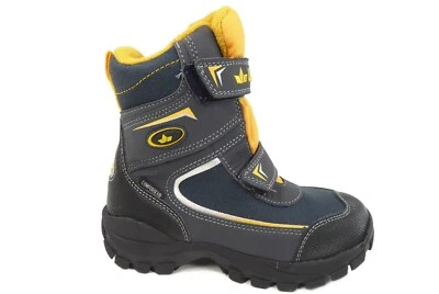 Lico Kinderschuhe gefütterte Winterstiefel f. Jungen Blau Orange TexMembran