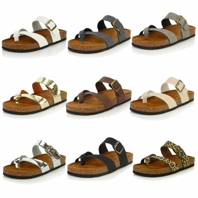 adjustable buckle strap flat sandals