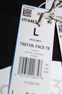 NEW MENS ADIDAS ORIGINALS SMILEY FACE TREFOIL TEE SHIRT ~ LARGE