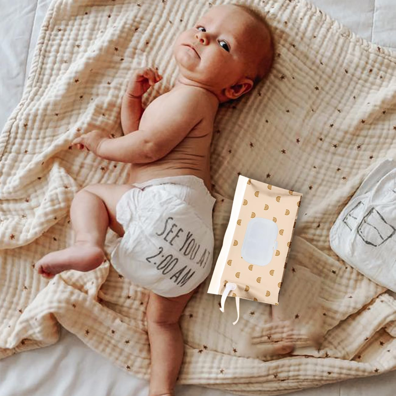 3 Pack Baby Wipes Dispenser，Baby Wipe Holder for Travel，Boho Wipes Container， Re