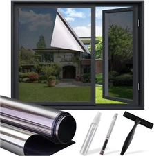 One Way Window Privacy Film: Home Tint 17.5 x 78.7Inch, Black 