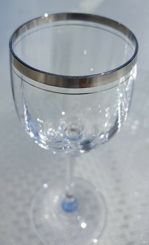 Mikasa STEPHANIE PLATINUM Cordial Glasses Clear Platinum Trim Optic 6" Set of 6 - Picture 5 of 10