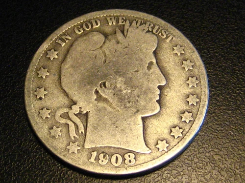 1908-S 90% Silver Barber Half Dollar Good