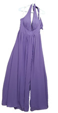 Azazie A-Line Dress Women's A8 Purple Chiffon Formal Halter Prom Wedding