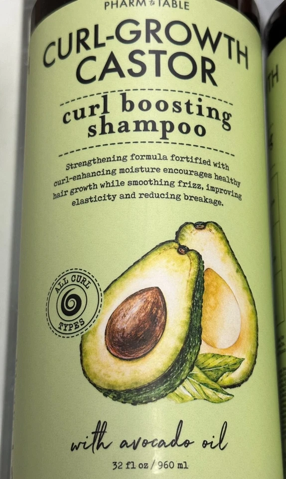 (2-Pk) PHARM to TABLE CURL-GROWTH CASTOR Avocado Boosting SHAMPOO + CONDITIONER - Image 2 of 4