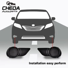 1 Pair Fog Light Covers Driver & Passenger Side Fit For 2011-2017 Toyota Sienna 