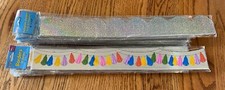 Bulletin Board Border Trim School - 22 Packs - Tassels, Silver Glitter NEW I