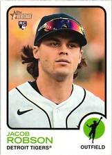2022 Topps Heritage #588 Jacob Robson RC Rookie Detroit Tigers Baseball Card