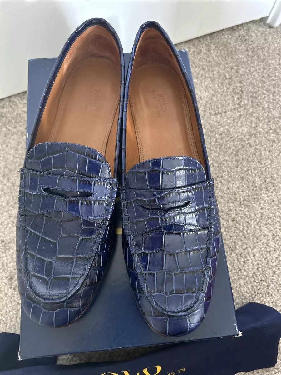 Louis vuitton Men Loafers in blue crocodile stylished leather// New!