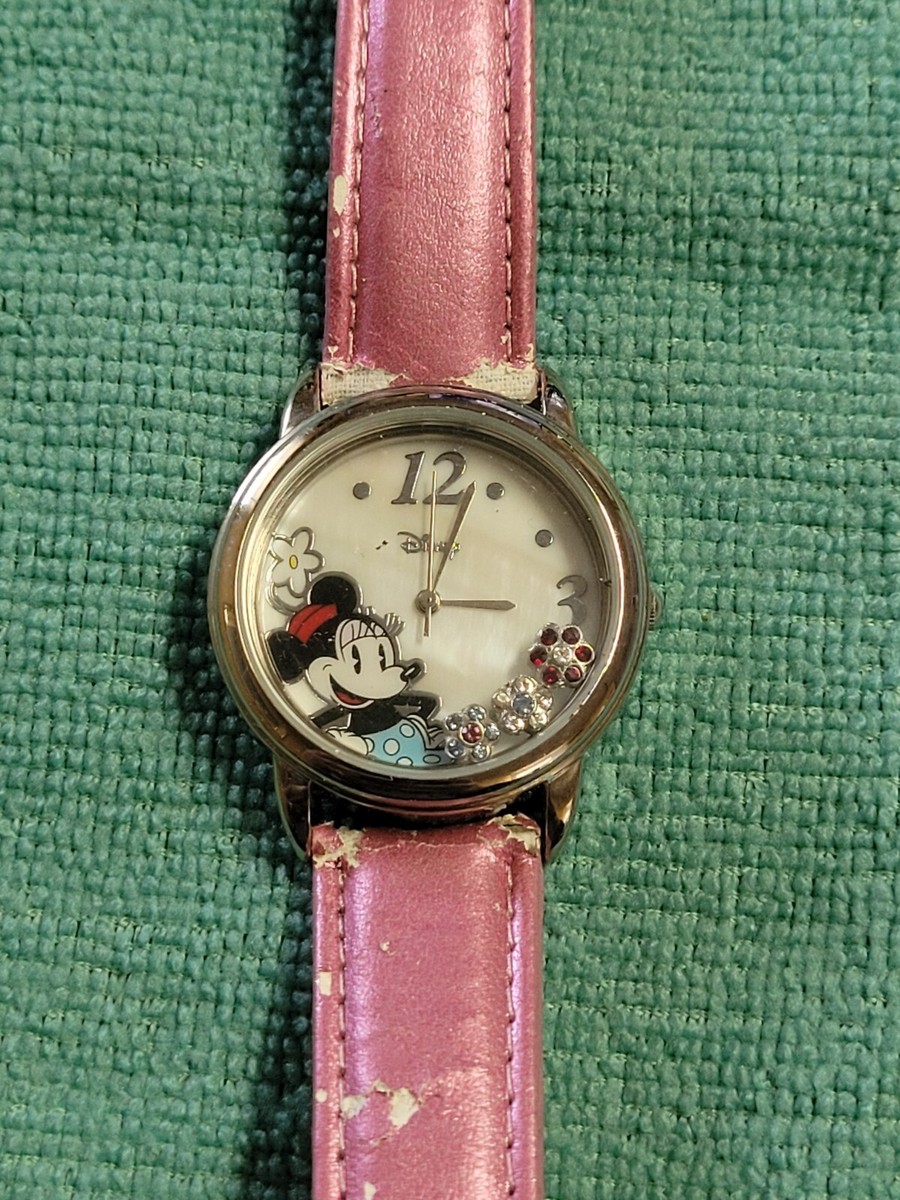Ladies Disney Accutime Minnie Mouse Rhinestone Flowers MOP  display picture 2