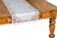Xia Home Fashions Dainty Lace Table Runner, 15-inch By 54-inch, White, New, Free on sale Xia Home Fashions Dainty Lace Table Runner, 15-inch By 54-inch, White, New, Free on sale