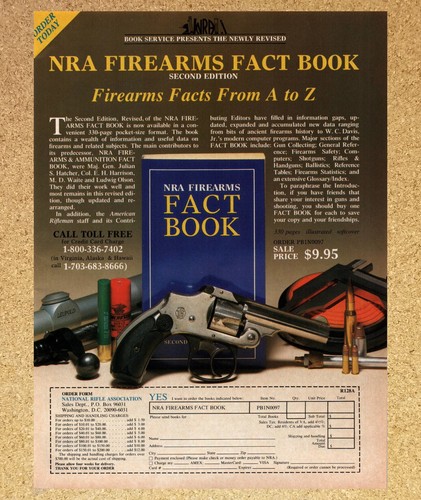 Smith & Wesson revolver Hand Gun NRA Fact Book - Magazine Print Ads Poster 1988
