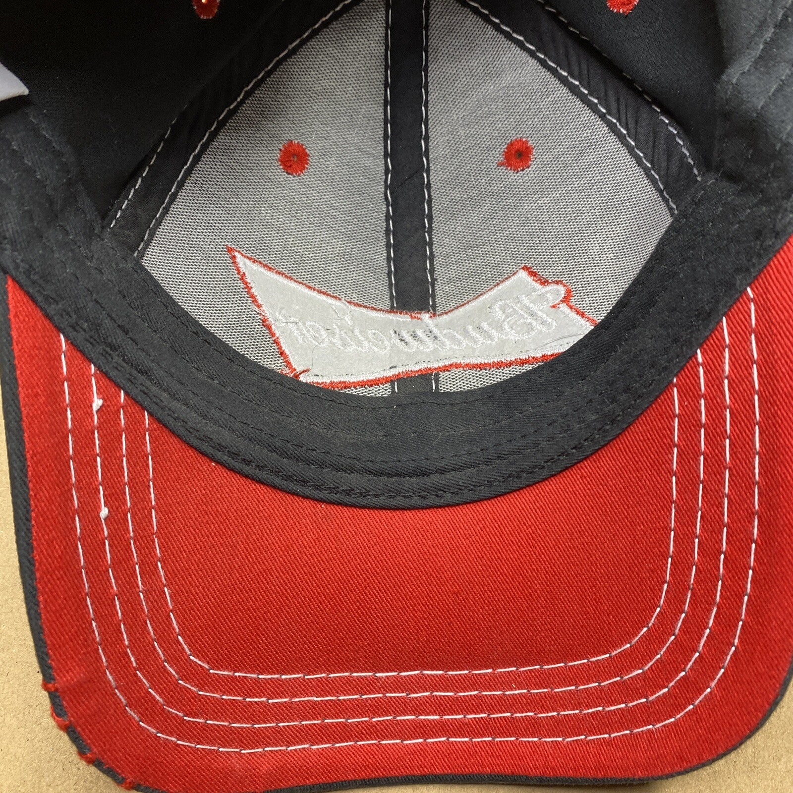 Budweiser Adjustable Strapback Hat Red Black Embr… - image 5