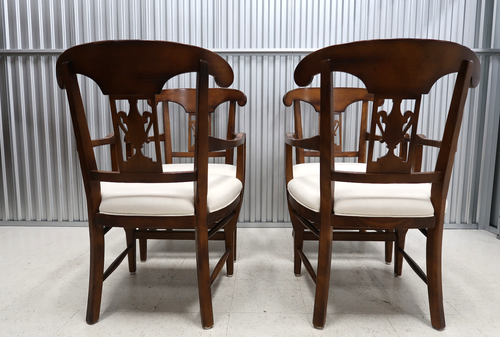 Baker Furniture Milling Road Napoleon Distressed Captain Chairs - Set of 4 - Picture 10 of 13
