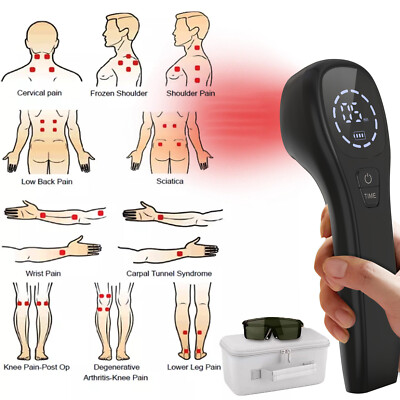 KTS Cold Laser Human/Vet Therapy Pain Relief Device Red Light Acupuncture Black