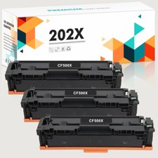 3pk Black Toner Compatible With HP 202X CF500X LaserJet M254dw M281cdw M281fdw