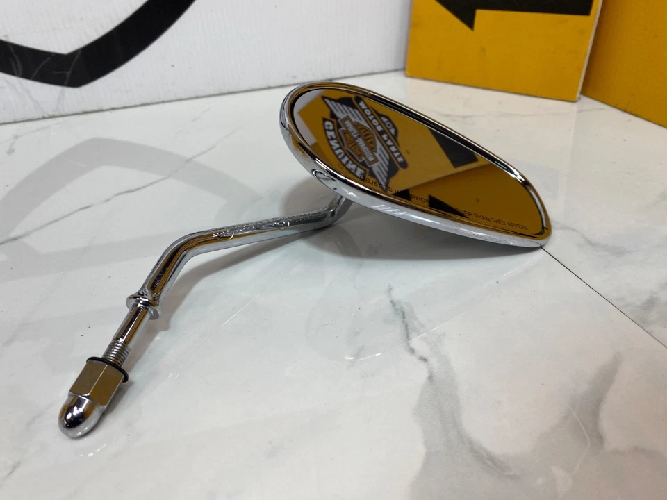 Juego de espejos retrovisores desgarradores de vástago corto OEM Harley Touring Dyna Softail cromados Foto 2 de 4